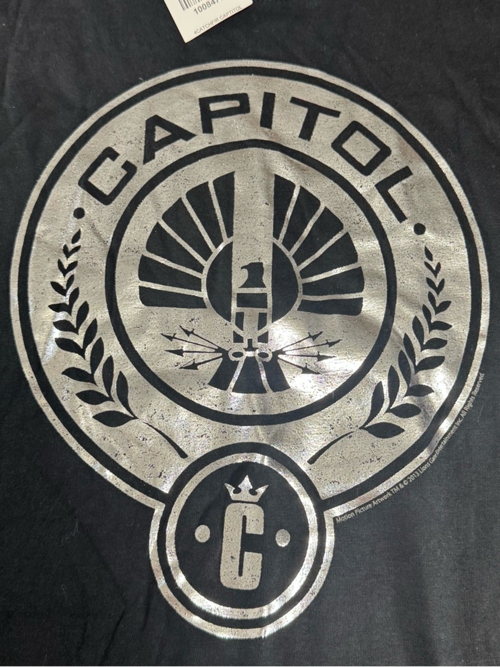 NWT Hunger Games Catching Fire Capitol Seal Shirt S Movie Promo Graphic T Black